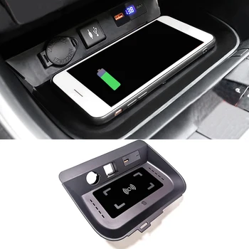 15 Вата Автомобилното безжично зарядно устройство QI, бързо зарядно устройство, калъф за зареждане на притежателя на телефона, за Toyota RAV4 2019 2020 2021, аксесоари за iPhone 8 11