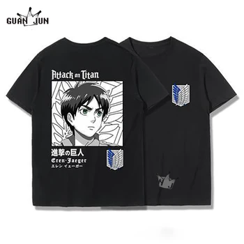 2021 Японската Аниме Мъжка Тениска Атака на Титаните Последния Сезон Тениска Харадзюку Стръмен Карикатура 