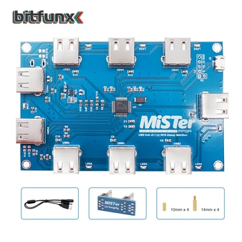 Bitfunx Ръчно заваряване MisTer USB Хъб v2.1 такса за MisTer FPGA 7 USB портове
