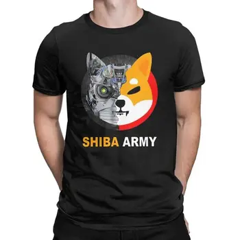 Kawai Shiba Армия Шибу Ин Криптовалюта Мем Реколта Чиста Тениска Дамска Мъжка Тениска С Къс Ръкав Мъжки Дрехи Ризи