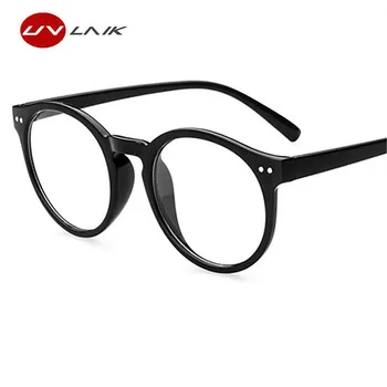 UVLAIK Мъжки И Дамски Очила В Рамки Ретро Кръгли Очила, Прозрачни Очила В Рамки Луксозни Дамски Мъжки
