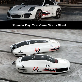 Калъф за ключове от автомобил Great White Shark Калъф за ключове Подходяща за Porsche Macan Panamera Cayenne718